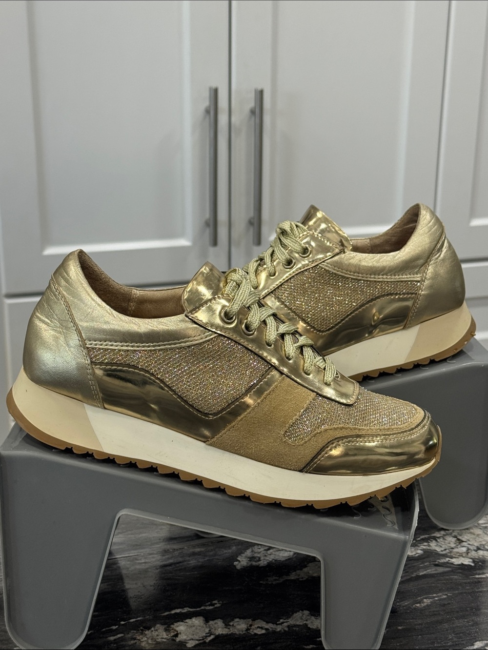 Giardini | Made in Italy | Metallic Gold Sneakers | Women’s EU 38